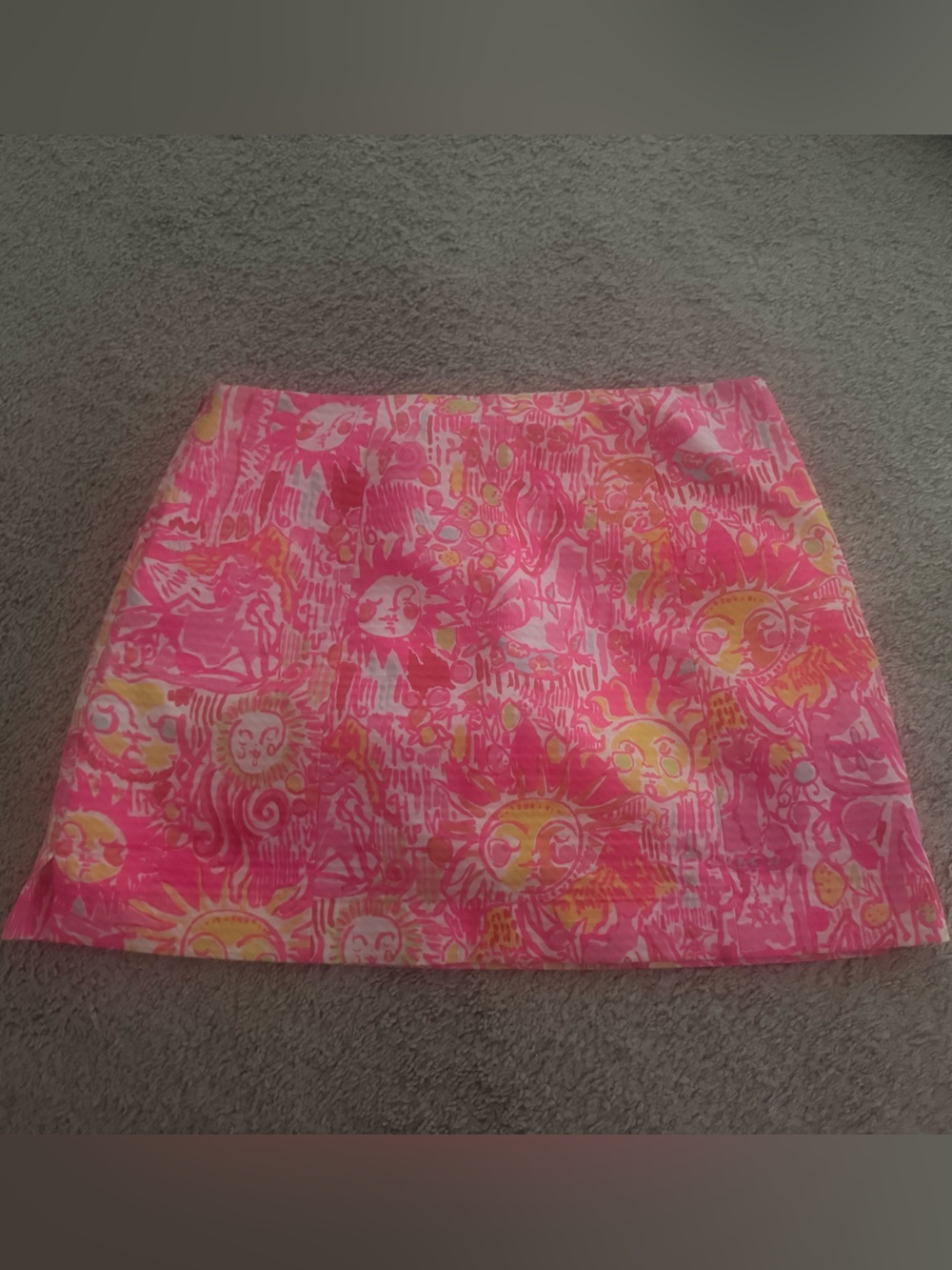Lilly Pulitzer Pink and Yellow Printed Mini Skirt